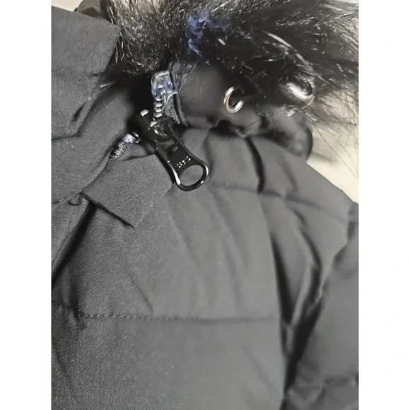 NuAge Women's Jacket Sz S/P Regular Stretch Puffer Coat w Removable Hood Black - Picture 4 of 15